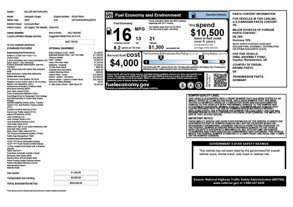 2025 Aston Martin Vanquish