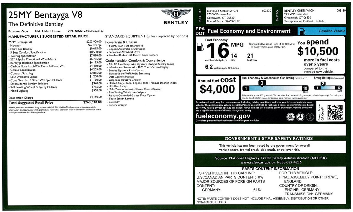 2025 Bentley Bentayga