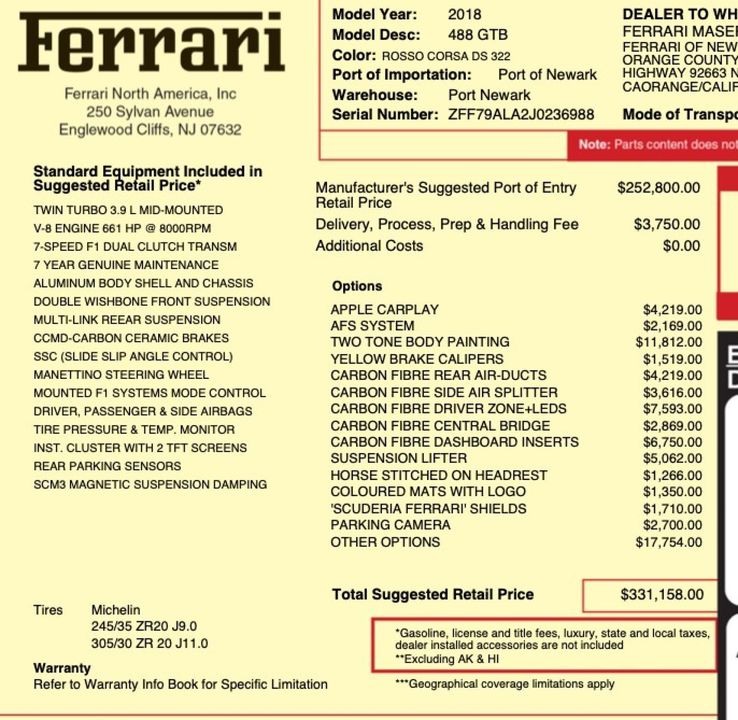 2018 Ferrari 488 GTB