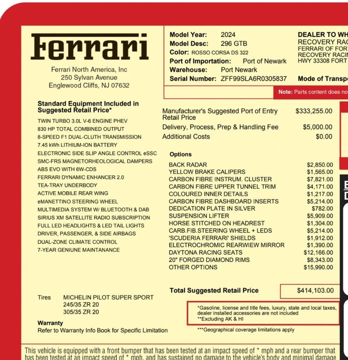 2024 Ferrari 296 GTB
