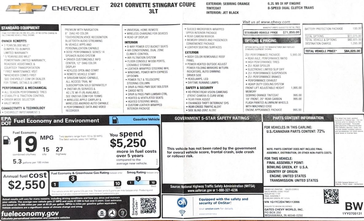 2021 Chevrolet Corvette 3LT