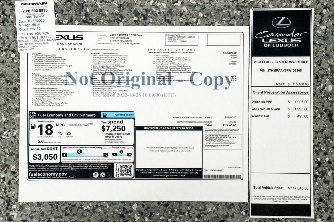 2023 Lexus LC 500
