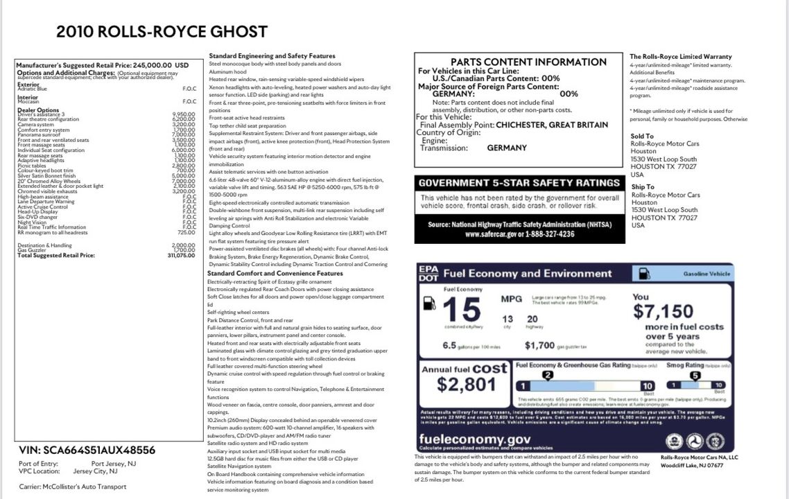 2010 Rolls-Royce Ghost