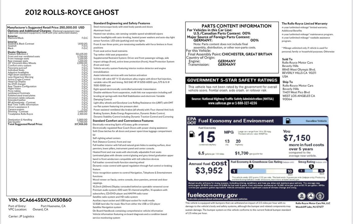 2012 Rolls-Royce Ghost