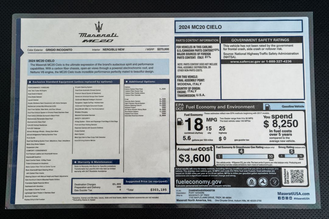 2024 Maserati MC20 Cielo