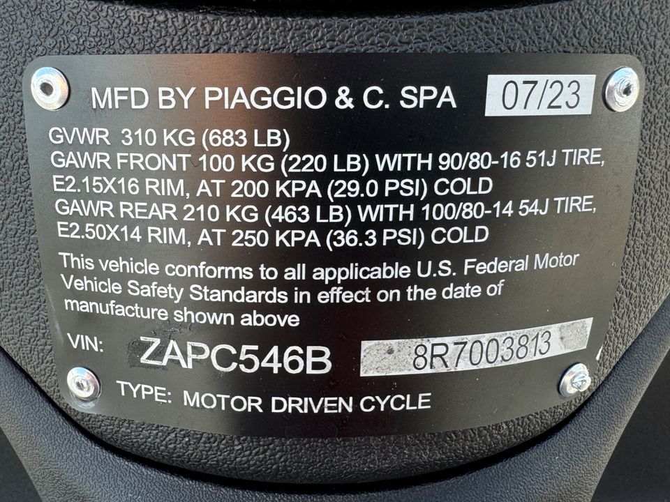 2024 Piaggio Liberty 50 S Lucky Numbers Edition