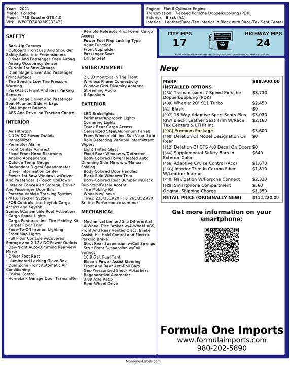 2021 Porsche 718 Boxster GTS 4.0 Roadster