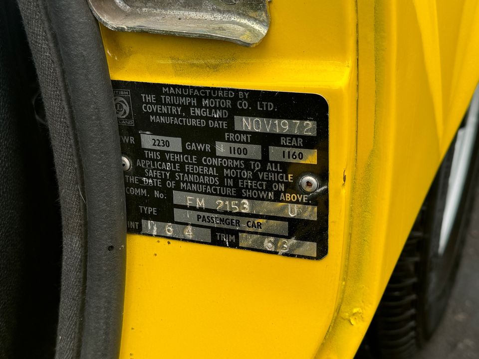 1973 TRIUMPH SPITFIRE