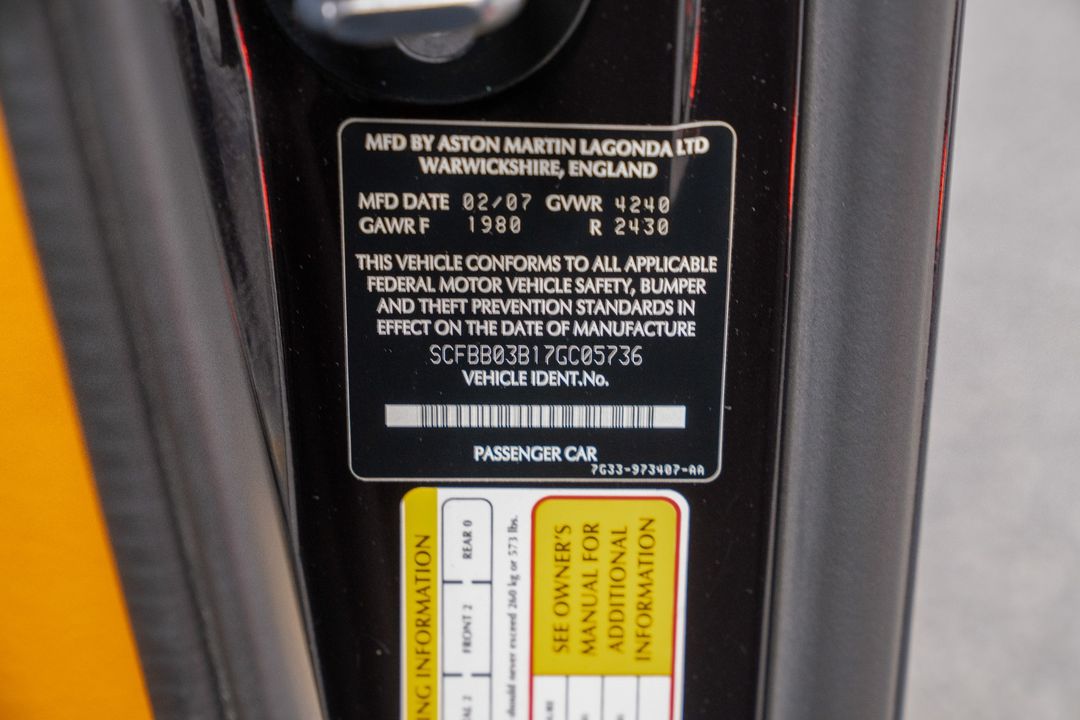 2007 Aston Martin V8 Vantage