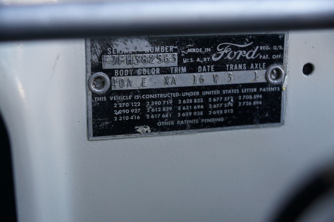 1957 Ford Thunderbird F-Code Supercharged Convertible
