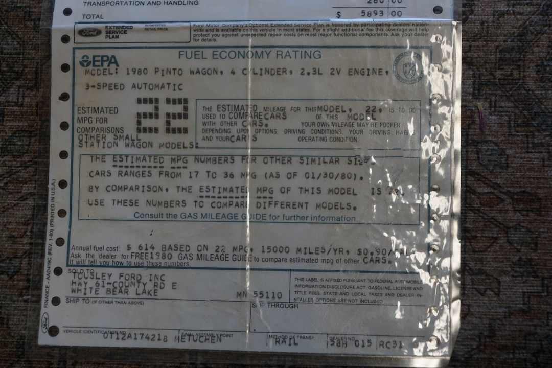 1980 Ford Pinto Squire 2 Door