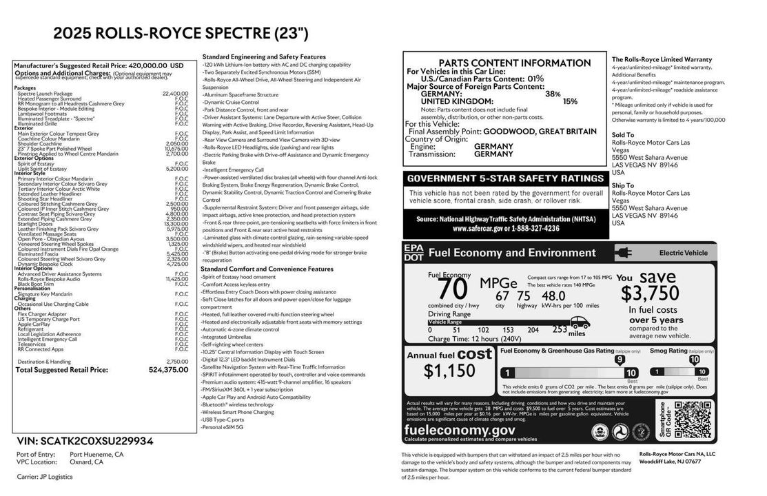 2025 Rolls-Royce Spectre