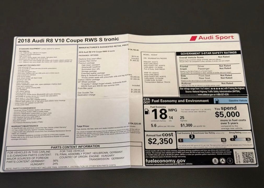 2018 Audi R8