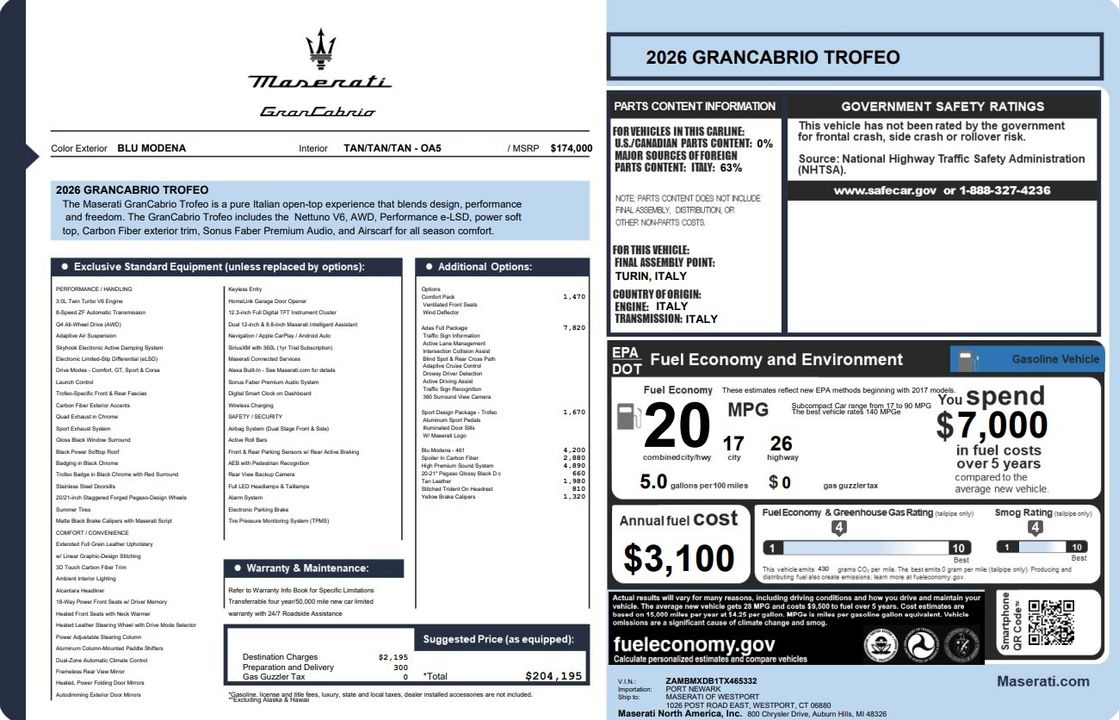 2026 Maserati GranCabrio