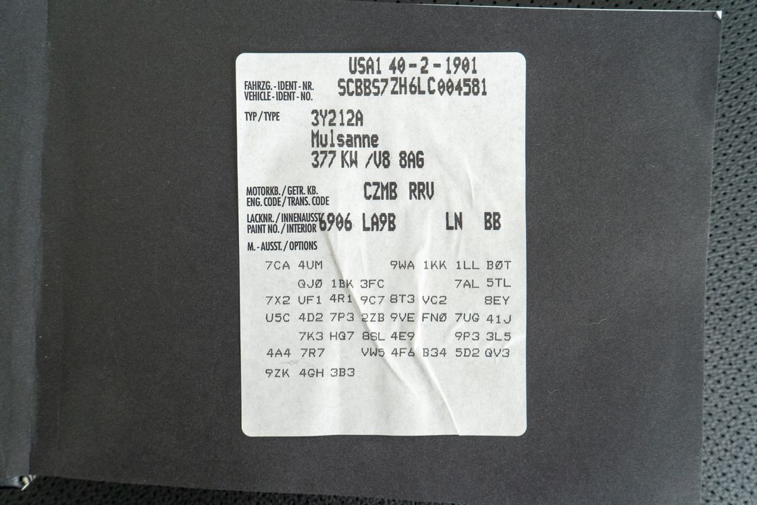 2020 Bentley Mulsanne