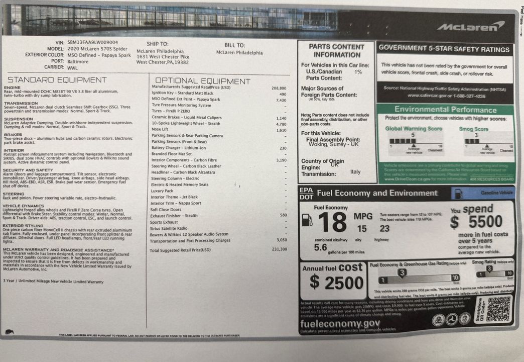 2020 McLaren 570S Spider