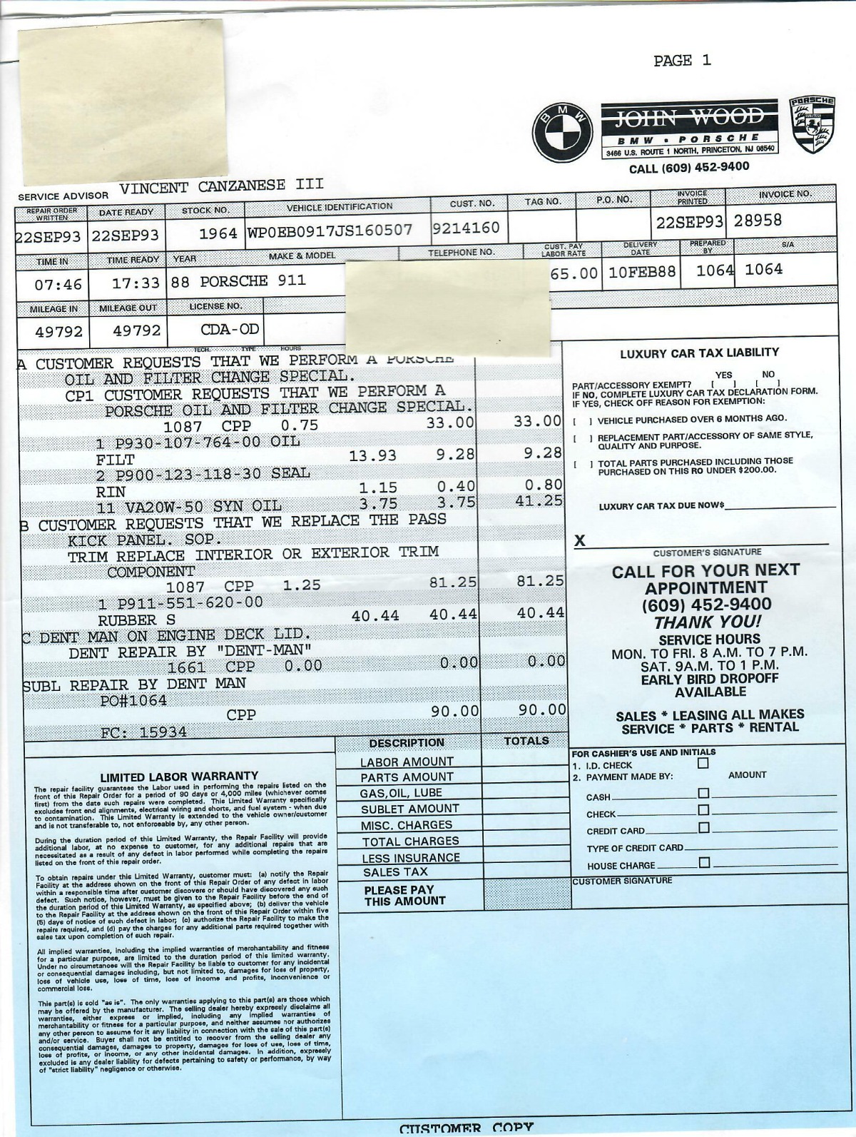 1988 Porsche Carrera Targa