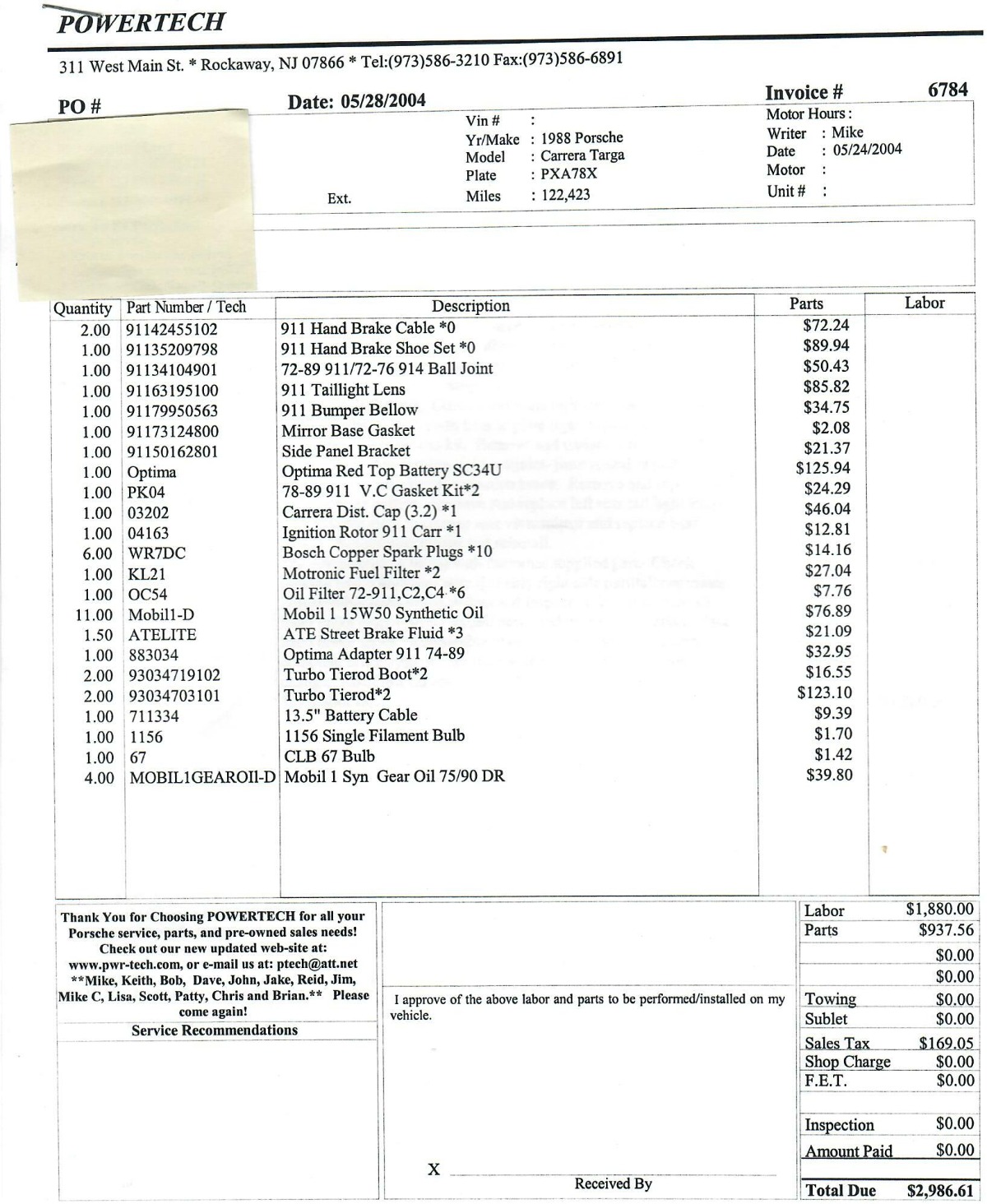 1988 Porsche Carrera Targa
